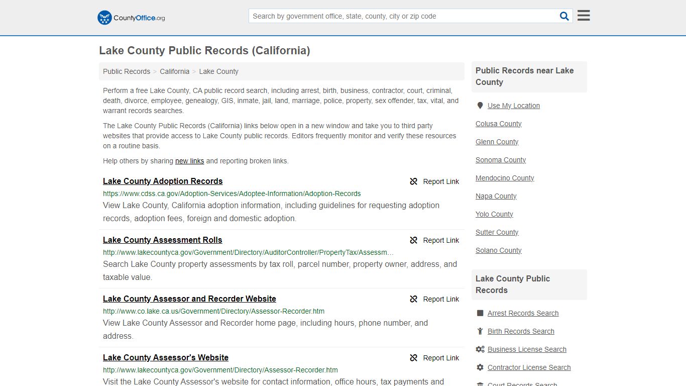 Lake County Public Records (California) - countyoffice.org